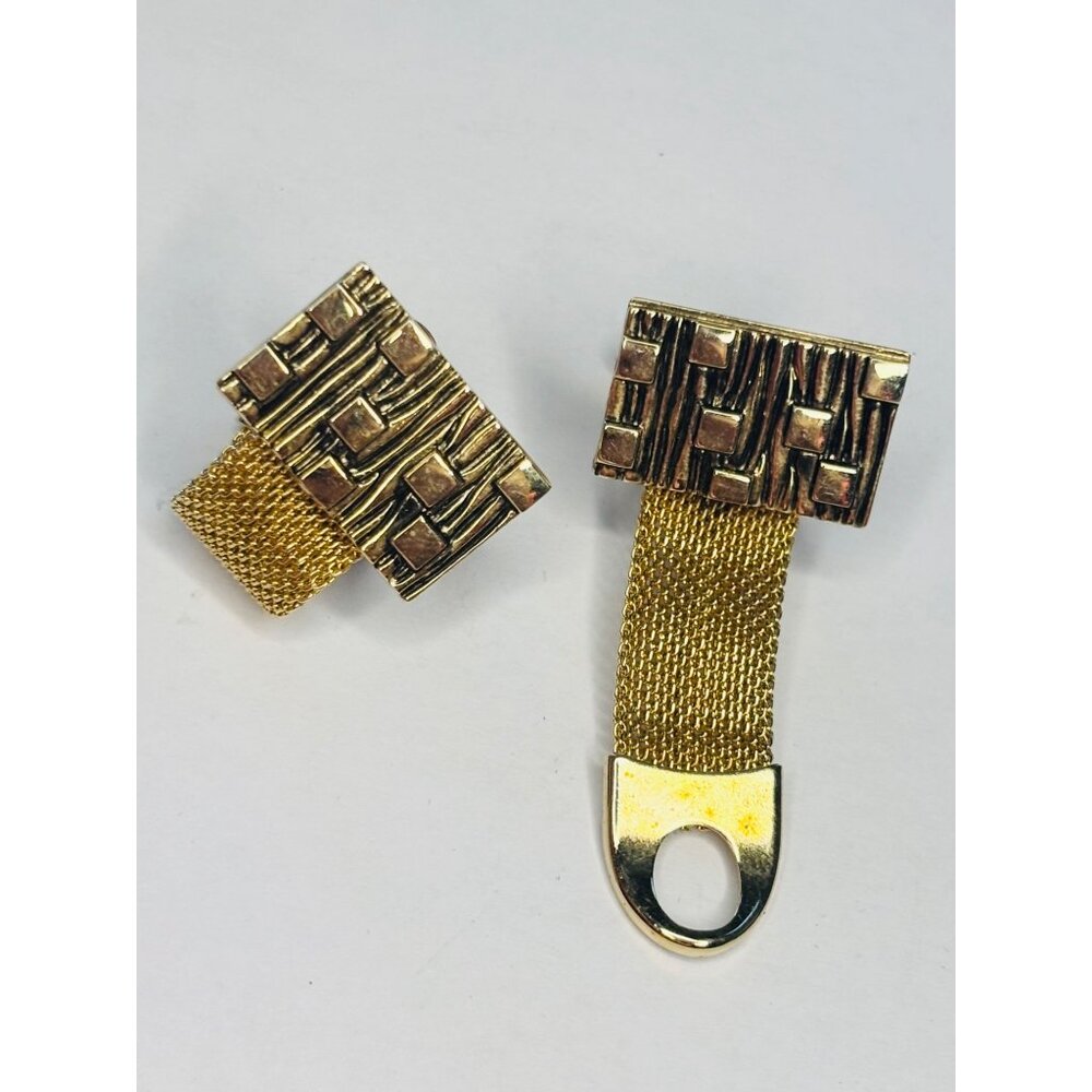 Vintage Anson Rectangular Bark Square Texture Gol… - image 7